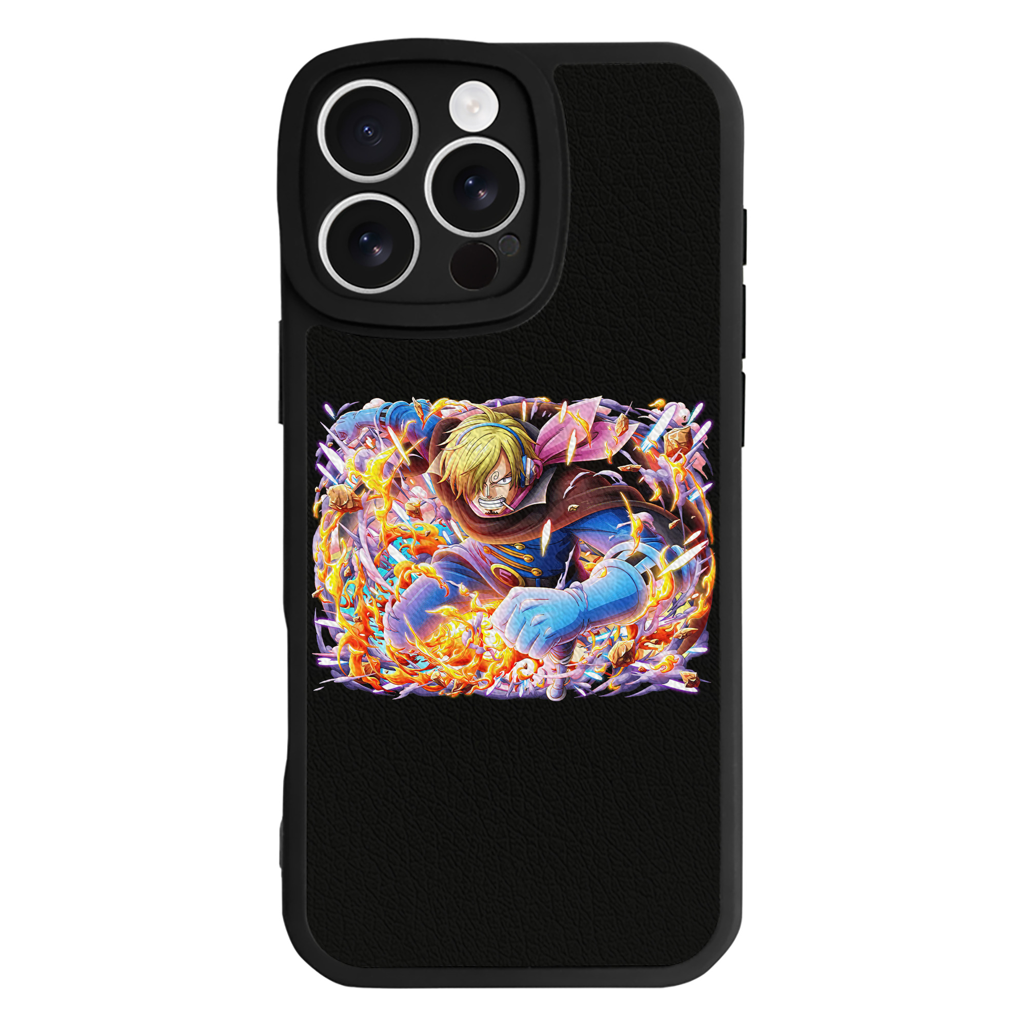 （画像用） ワンピース サンジ ONE PIECE Sanji 【iPhone 16シリーズ対応】シリコンスマホケース（レザー調） 材質：シリコン
